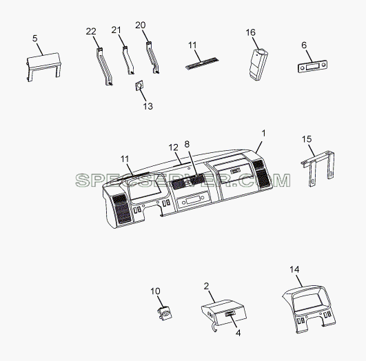 DASHBOARD 357171, 357172, 357174 для SFC 407 LHD Euro II (список запасных частей)