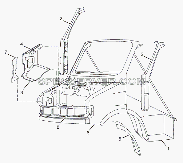 SHEET METAL PARTS 357173 для SFC 407 LHD Euro II (список запасных частей)