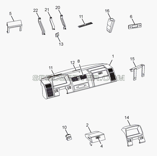 DASHBOARD 357173 для SFC 407 LHD Euro II (список запасных частей)