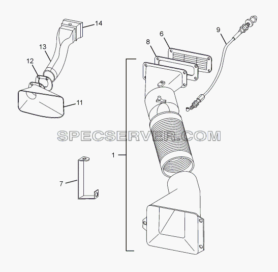 CAB VENTILATION 357171, 357172, 357173, 357174 для SFC 407 LHD Euro II (список запасных частей)