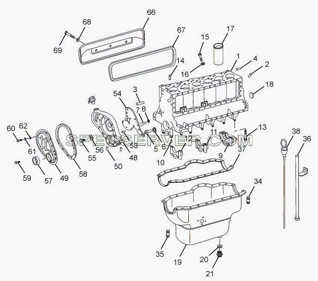 CYLINDER BLOCK для LPT 613 LHD EURO II (список запасных частей)