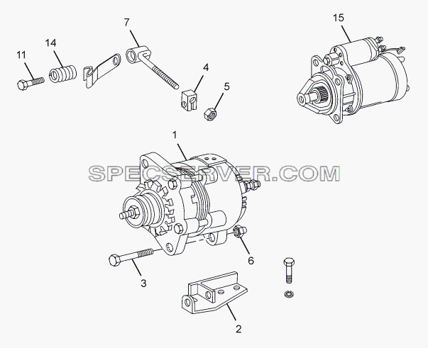 ALTERNATOR AND STARTER для LPT 613 LHD EURO II (список запасных частей)