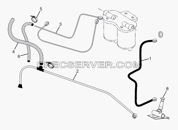 FUEL FEED AND LEAKAGE LINE (EURO II) для LPT 613 LHD EURO II (список запасных частей)