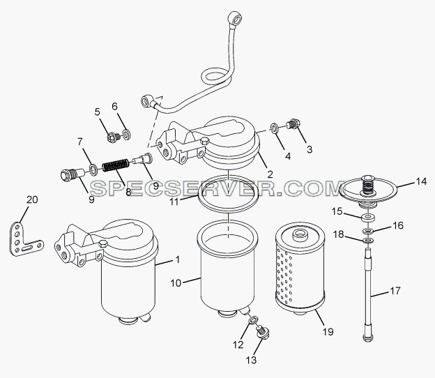 ASSY. OIL FILTER для LPT 613 LHD EURO II (список запасных частей)