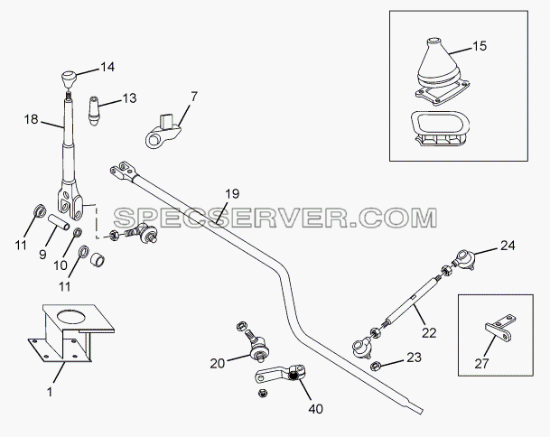 GEAR SHIFT LINKAGE для LPT 613 LHD EURO II (список запасных частей)
