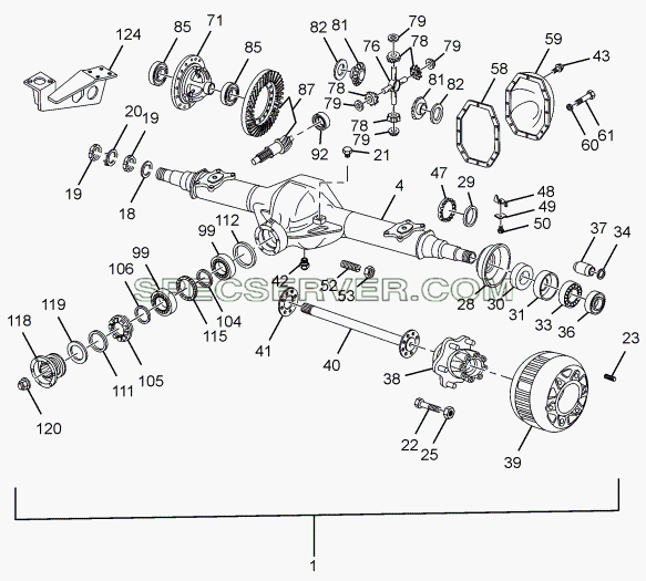 REAR AXLE для LPT 613 LHD EURO II (список запасных частей)