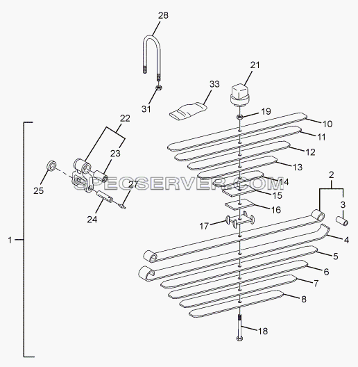 REAR SPRING для LPT 613 LHD EURO II (список запасных частей)
