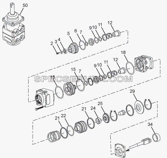 DUAL BRAKE VALVE для LPT 613 LHD EURO II (список запасных частей)