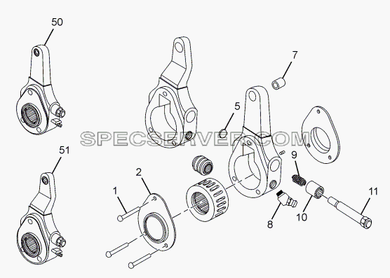 FRONT AND REAR SLACK ADJUSTER для LPT 613 LHD EURO II (список запасных частей)