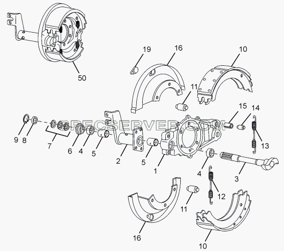 FRONT WHEEL BRAKE (S CAM) ABS для LPT 613 LHD EURO II (список запасных частей)