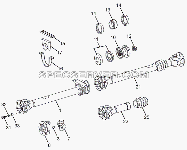 PROPELLER SHAFT для LPT 613 LHD EURO II (список запасных частей)