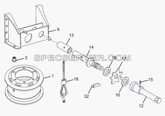 SPARE WHEEL CARRIER для LPT 613 LHD EURO II (список запасных частей)
