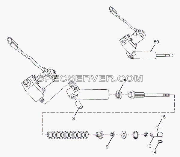 AIR CYLINDER WITH MAGNETIC VALVE для LPT 613 LHD EURO II (список запасных частей)