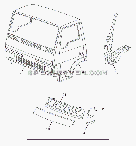 CAB/COWL для LPT 613 LHD EURO II (список запасных частей)