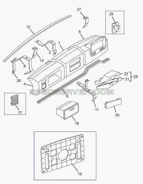 DASHBOARD для LPT 613 LHD EURO II (список запасных частей)