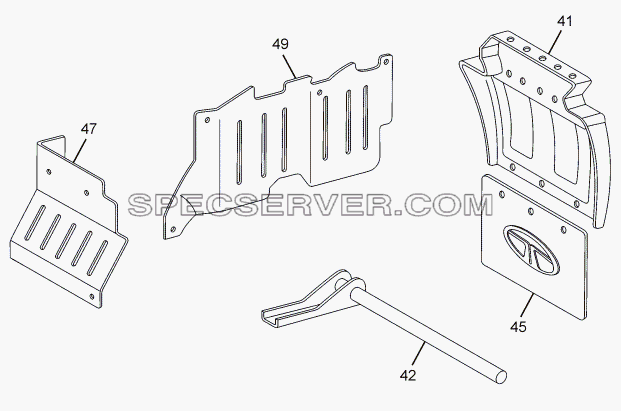 MUDGUARD AND MUDFLAP для LPT 613 LHD EURO II (список запасных частей)