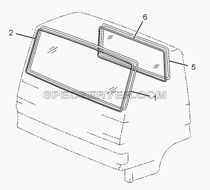 WINDSHIELD GLASS CHASSIS TYPE: 381313 для LPT 613 Euro-III (список запасных частей)
