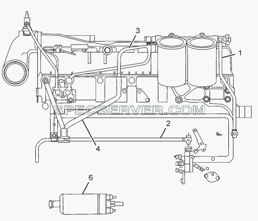 FUEL FEED AND LEAKAGE LINE для LPT 613 Euro-III (список запасных частей)