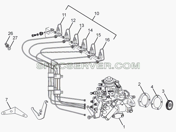 FUEL INJECTION EQUIPMENT для LPT 613 Euro-III (список запасных частей)