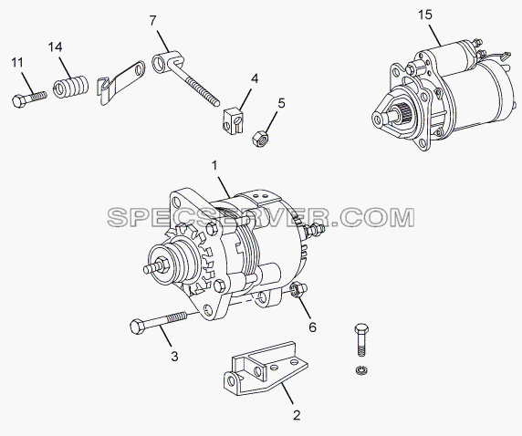 ALTERNATOR AND STARTER для LPT 613 Euro-III (список запасных частей)