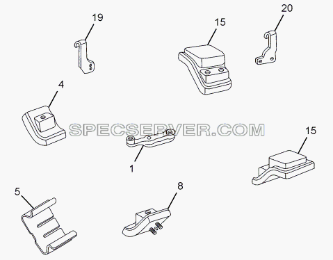 ENGINE SUSPENSION для LPT 613 Euro-III (список запасных частей)