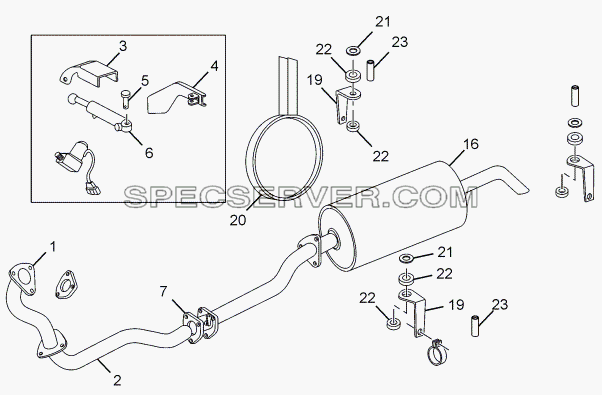 EXHAUST SYSTEM для LPT 613 Euro-III (список запасных частей)