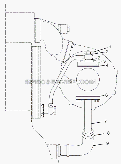 OIL PIPING FOR TURBOCHARGER для LPT 613 Euro-III (список запасных частей)