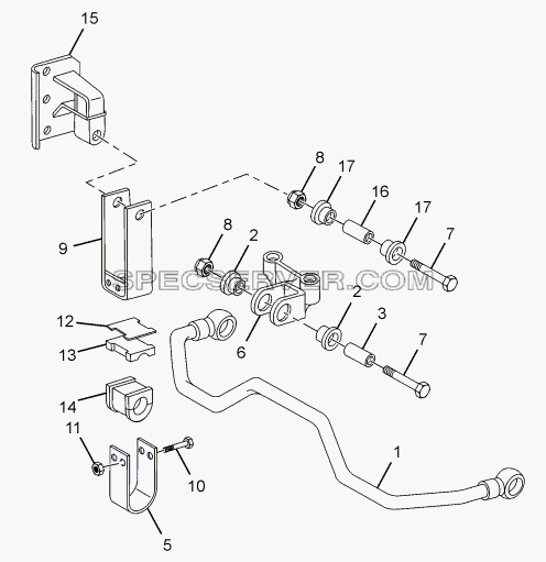 REAR ANTI ROLL BAR CHASSIS TYPE: 381226 для LPT 613 Euro-III (список запасных частей)