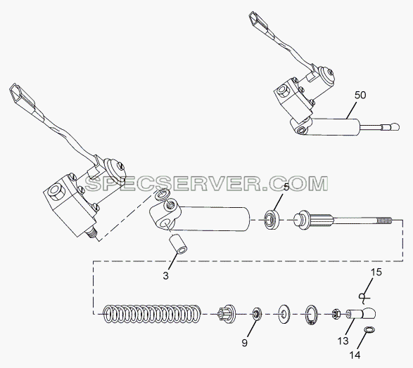 AIR CYLINDER WITH MAGNETIC VALVE для LPT 613 Euro-III (список запасных частей)