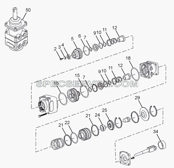 DUAL BRAKE VALVE для LPT 613 Euro-III (список запасных частей)