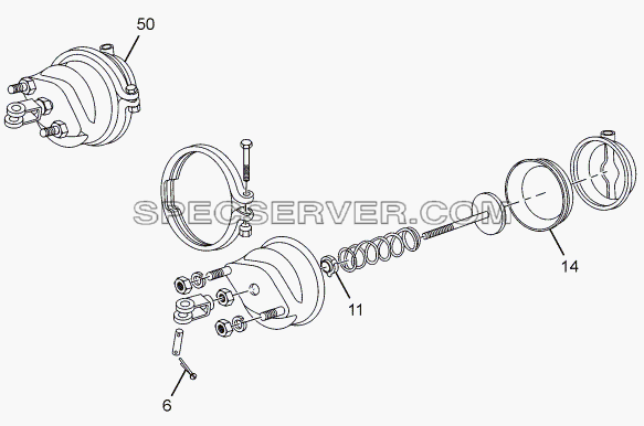 FRONT BRAKE CHAMBER для LPT 613 Euro-III (список запасных частей)