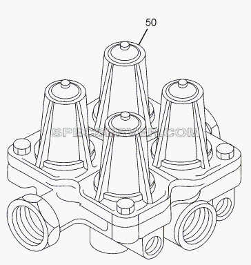 QUADRUPLE SYSTEM PROTECTION VALVE для LPT 613 Euro-III (список запасных частей)