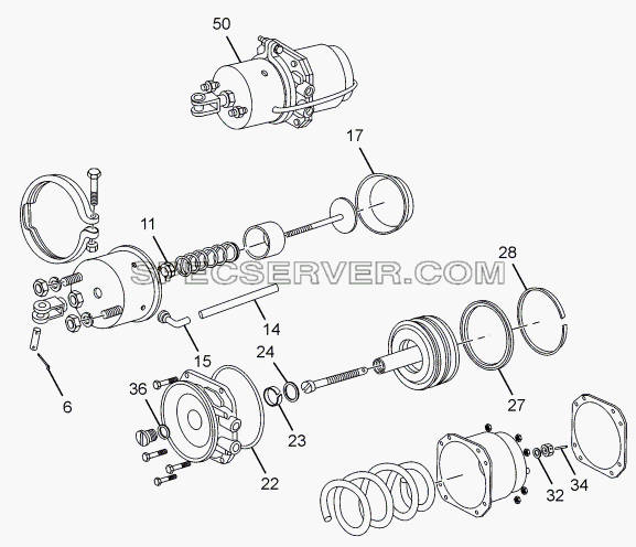 REAR BRAKE ACTUATOR для LPT 613 Euro-III (список запасных частей)