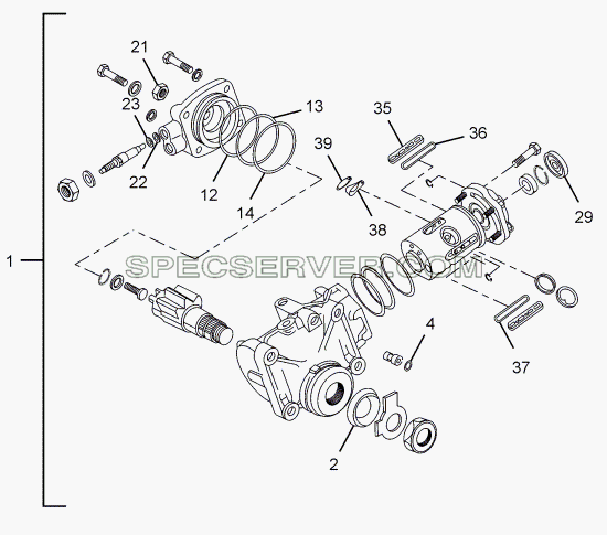 POWER STEERING GEARBOX (ZF) для LPT 613 Euro-III (список запасных частей)