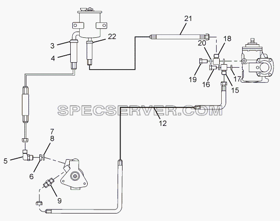POWER STEERING PIPE LINES для LPT 613 Euro-III (список запасных частей)