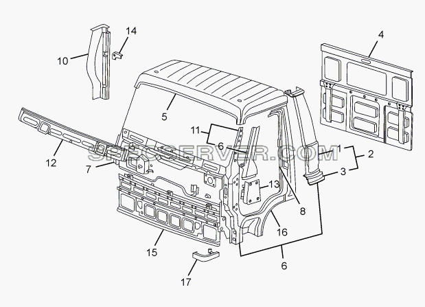 CAB - SHEET METAL (TILT CAB) для LPT 1618 ТС/52 (список запасных частей)