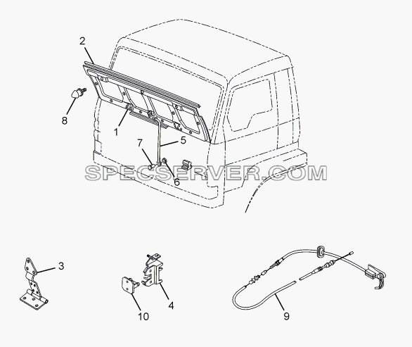 CENTRE FLAP (TILT CAB) для LPT 1618 ТС/52 (список запасных частей)