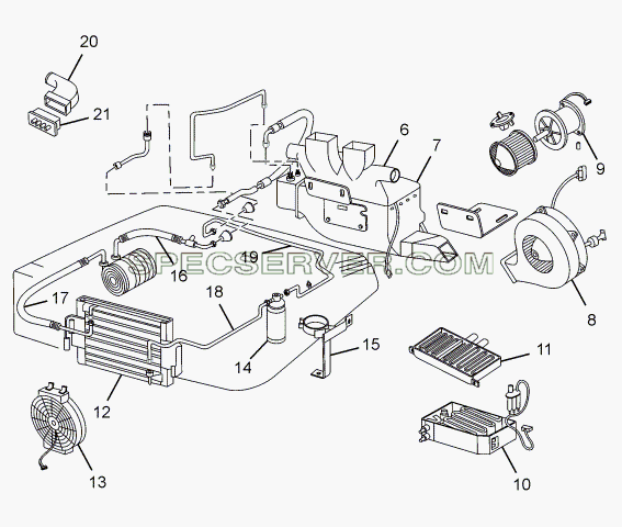 AC AND HEATING SYSTEM для LPT 1618 ТС/52 (список запасных частей)