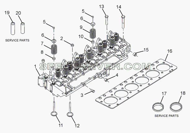 CYLINDER HEAD для LPT 1618 ТС/52 (список запасных частей)