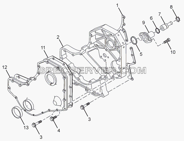 FRONT GEAR COVER для LPT 1618 ТС/52 (список запасных частей)