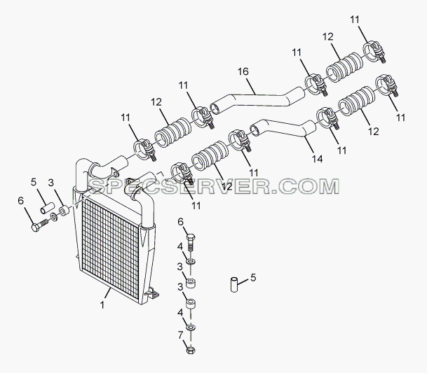 INTERCOOLER для LPT 1618 ТС/52 (список запасных частей)