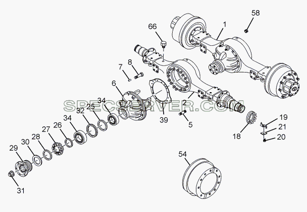 REAR AXLE RA 109RR для LPT 1618 ТС/52 (список запасных частей)
