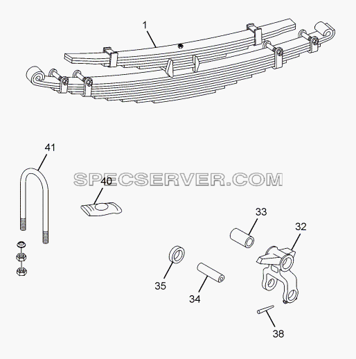 REAR SPRING AND SUSPENSION для LPT 1618 ТС/52 (список запасных частей)