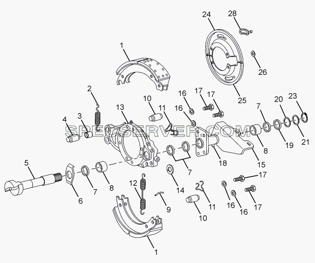 FRONT WHEEL BRAKES -(M\S AAL) для LPT 1618 ТС/52 (список запасных частей)