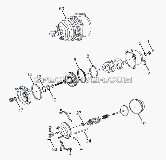 REAR BRAKE ACTUATOR для LPT 1618 ТС/52 (список запасных частей)