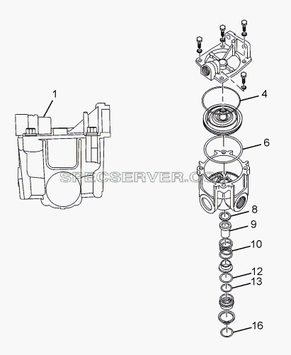 RELAY VALVE RG2 для LPT 1618 ТС/52 (список запасных частей)