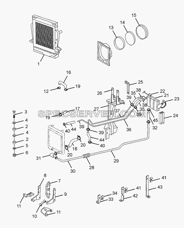 RADIATOR (TILT CAB) для LPT 1618 ТС/52 (список запасных частей)