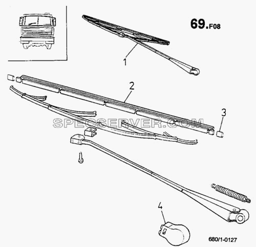 Щетка очистителя (детали) (680/1) для 815-2 EURO II (список запасных частей)