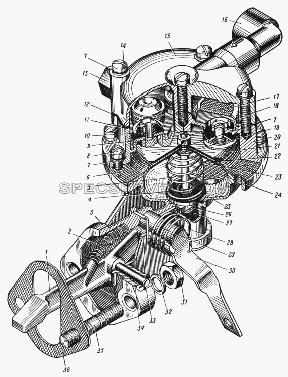 Топливный насос Б10 (Рис. 24) для Урал-375 (список запасных частей)