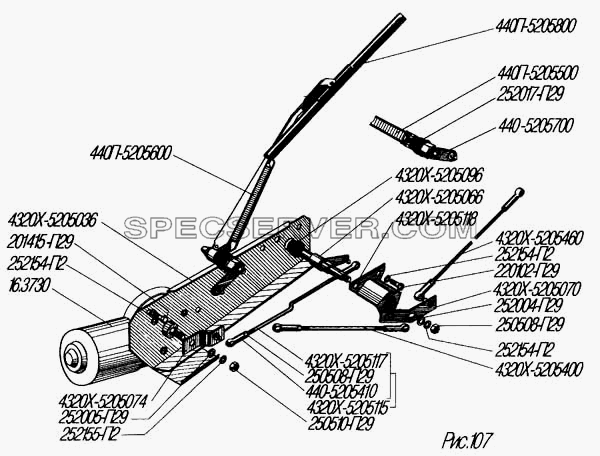 Стеклоочиститель и его привод для Урал-4320-31 (список запасных частей)